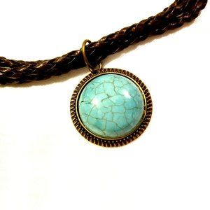 Turquoise Vegan Leather Wrap Bracelet